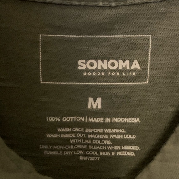 Sonoma Short Sleeve 1/4 Button Up Shirt Patterned - Picture 2 of 2